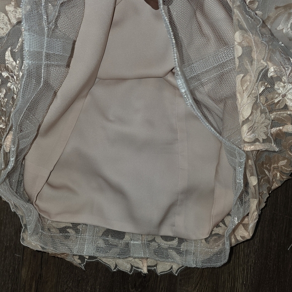 Marchesa Notte Strapless Nude Pink Floral Embroidered Lace  Cocktail Dress Sz S - Picture 9 of 15